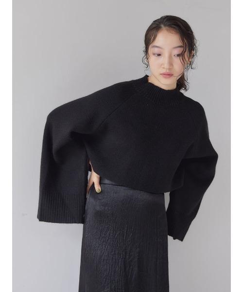 Ayla（アイラ）の「sleeve zip slit knit（ニット/セーター・レディース・ブラック/グレイッシュベージュ・FREE）」の13枚目の写真