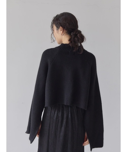 Ayla（アイラ）の「sleeve zip slit knit（ニット/セーター・レディース・ブラック/グレイッシュベージュ・FREE）」の9枚目の写真