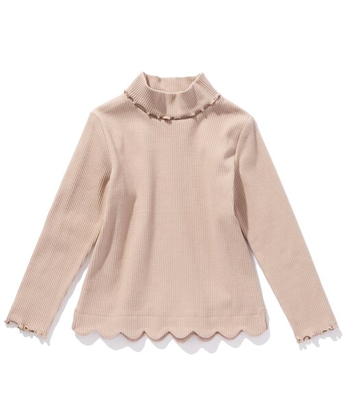 SHOO・LA・RUE（シューラルー）の「◆【110-140cm/プチセレ】テレコ裾スカラップタートル（Tシャツ/カットソー・キッズ・アイボリー/ベビーピンク/ブラック/アイボリー系7/ブラック系7・14/12/13/11）」の7枚目の写真