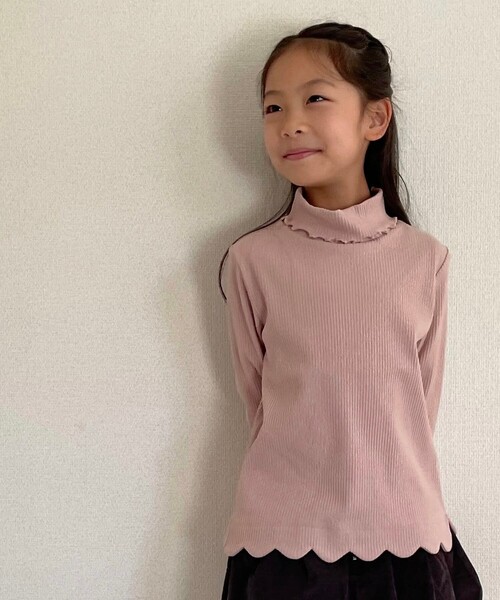 SHOO・LA・RUE（シューラルー）の「◆【110-140cm/プチセレ】テレコ裾スカラップタートル（Tシャツ/カットソー・キッズ・アイボリー/ベビーピンク/ブラック/アイボリー系7/ブラック系7・14/12/13/11）」の18枚目の写真