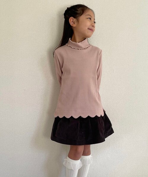 SHOO・LA・RUE（シューラルー）の「◆【110-140cm/プチセレ】テレコ裾スカラップタートル（Tシャツ/カットソー・キッズ・アイボリー/ベビーピンク/ブラック/アイボリー系7/ブラック系7・14/12/13/11）」の20枚目の写真