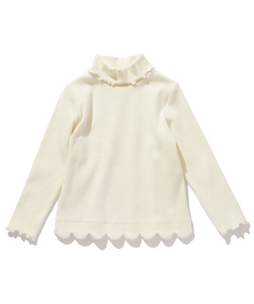 SHOO・LA・RUE（シューラルー）の「◆【110-140cm/プチセレ】テレコ裾スカラップタートル（Tシャツ/カットソー・キッズ・アイボリー/ベビーピンク/ブラック/アイボリー系7/ブラック系7・14/12/13/11）」の22枚目の写真