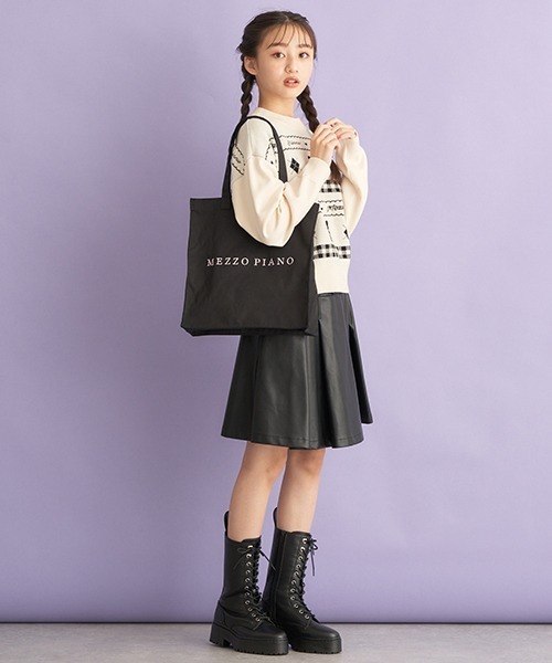 【タグ付き未使用品】メゾピアノジュニア 2way コート　ロゴ刺繍　ブラック タグ付き未使用品】メゾピアノジュニア 2way コート ロゴ刺繍
