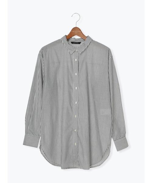 Lugnoncure(ルノンキュール)の「◎リラックスレギュラーカラーシャツ(シャツ/ブラウス・レディース・サックスブルー/オフホワイト/グレー・フリ-)」の4枚目の写真