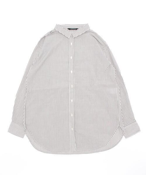 Lugnoncure(ルノンキュール)の「◎リラックスレギュラーカラーシャツ(シャツ/ブラウス・レディース・サックスブルー/オフホワイト/グレー・フリ-)」の8枚目の写真