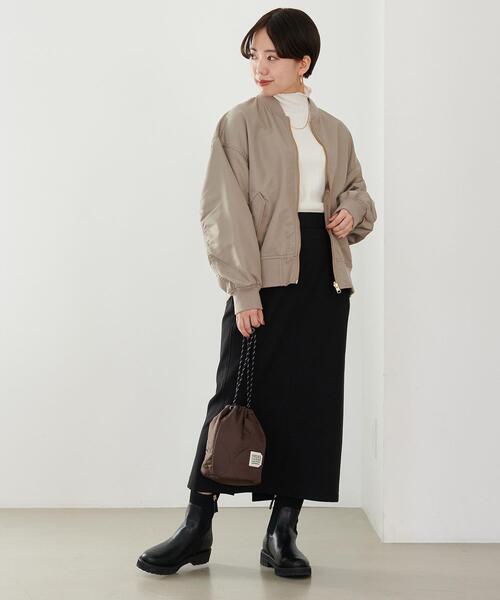 green label relaxing（グリーンレーベルリラクシング）の「【WEB限定】［ SHORT /H148-155㎝］ハイネック リブ プルオーバー カットソー（Tシャツ/カットソー・レディース・ブラック/ホワイト・SHORT）」の4枚目の写真