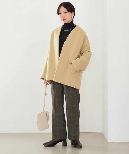 green label relaxing（グリーンレーベルリラクシング）の「【WEB限定】［ SHORT /H148-155㎝］ハイネック リブ プルオーバー カットソー（Tシャツ/カットソー・レディース・ブラック/ホワイト・SHORT）」の9枚目の写真
