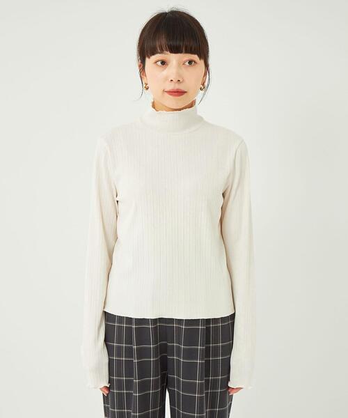 green label relaxing（グリーンレーベルリラクシング）の「【WEB限定】［ SHORT /H148-155㎝］ハイネック リブ プルオーバー カットソー（Tシャツ/カットソー・レディース・ブラック/ホワイト・SHORT）」の14枚目の写真
