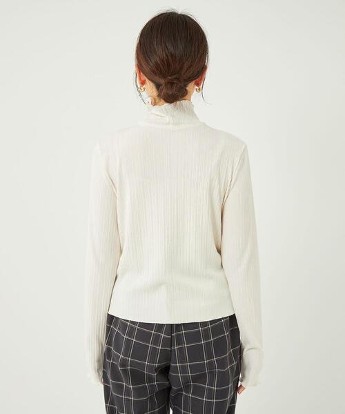 green label relaxing（グリーンレーベルリラクシング）の「【WEB限定】［ SHORT /H148-155㎝］ハイネック リブ プルオーバー カットソー（Tシャツ/カットソー・レディース・ブラック/ホワイト・SHORT）」の16枚目の写真