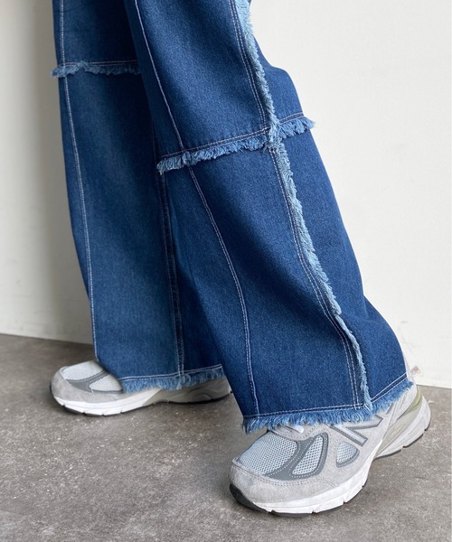 CPCM(シーピーシーエム)の「パッチワークツイルパンツ2(デニムパンツ・レディース・ブラック/インディゴブルー/アイボリー・FREE)」の19枚目の写真