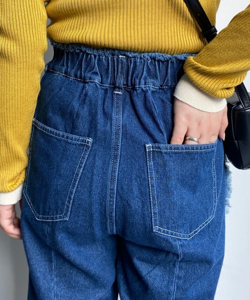 CPCM(シーピーシーエム)の「パッチワークツイルパンツ2(デニムパンツ・レディース・ブラック/インディゴブルー/アイボリー・FREE)」の15枚目の写真