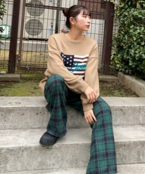 RODEO CROWNS WIDE BOWL（ロデオクラウンズワイドボウル）の「オンブレーチェックイージーパンツ（その他パンツ・レディース・ブラック系その他/ブルー系その他3/グリーン系その他・FREE）」の11枚目の写真