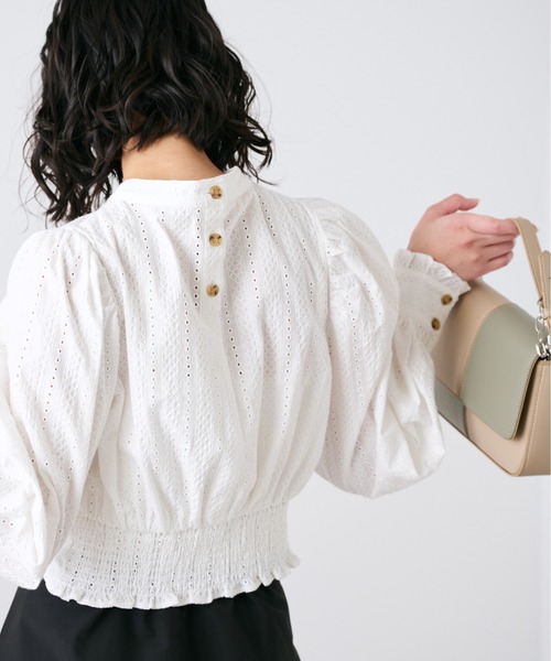 FREE'S MART（フリーズマート）の「◆エンブロイダリーレースブラウス（シャツ/ブラウス・レディース・ホワイト/パープル/ブラック・FREE）」の5枚目の写真