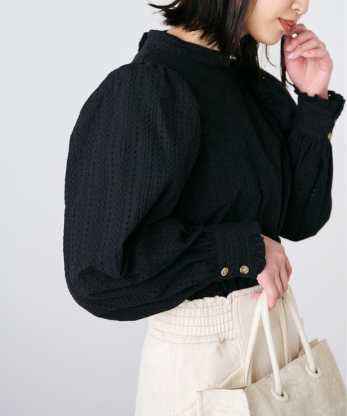 FREE'S MART（フリーズマート）の「◆エンブロイダリーレースブラウス（シャツ/ブラウス・レディース・ホワイト/パープル/ブラック・FREE）」の10枚目の写真