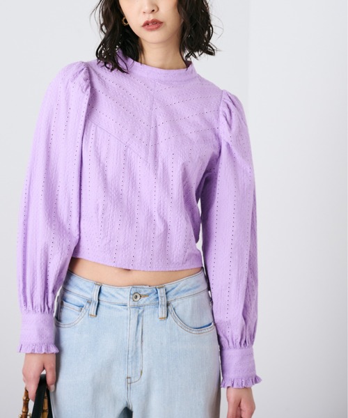 FREE'S MART（フリーズマート）の「◆エンブロイダリーレースブラウス（シャツ/ブラウス・レディース・ホワイト/パープル/ブラック・FREE）」の14枚目の写真