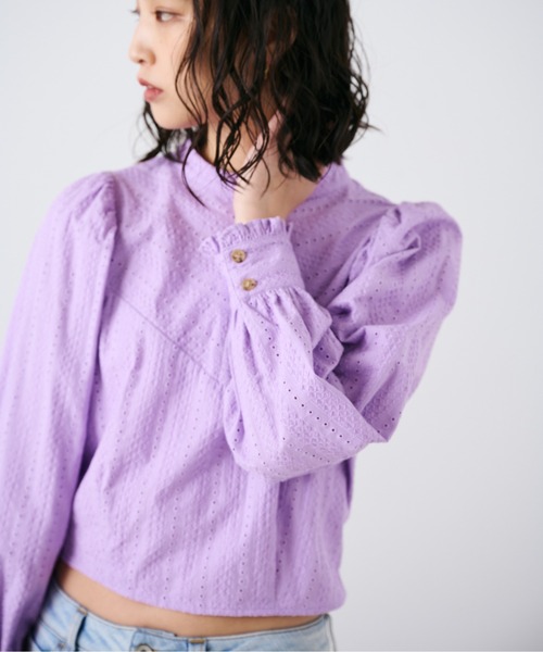 FREE'S MART（フリーズマート）の「◆エンブロイダリーレースブラウス（シャツ/ブラウス・レディース・ホワイト/パープル/ブラック・FREE）」の16枚目の写真