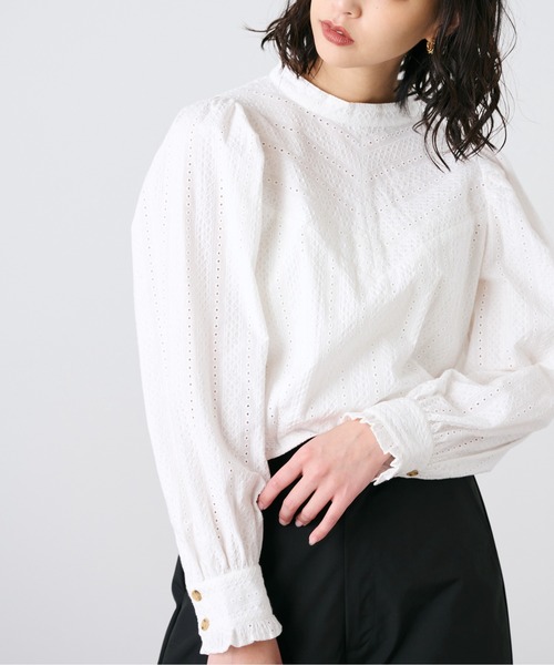 FREE'S MART（フリーズマート）の「◆エンブロイダリーレースブラウス（シャツ/ブラウス・レディース・ホワイト/パープル/ブラック・FREE）」の4枚目の写真