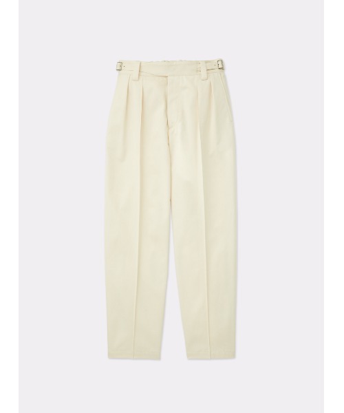 SOFTHYPHEN（ソフトハイフン）の「BELTED PIN TUCK TROUSERS（スラックス・メンズ・アイボリー・01/03/02）」の3枚目の写真