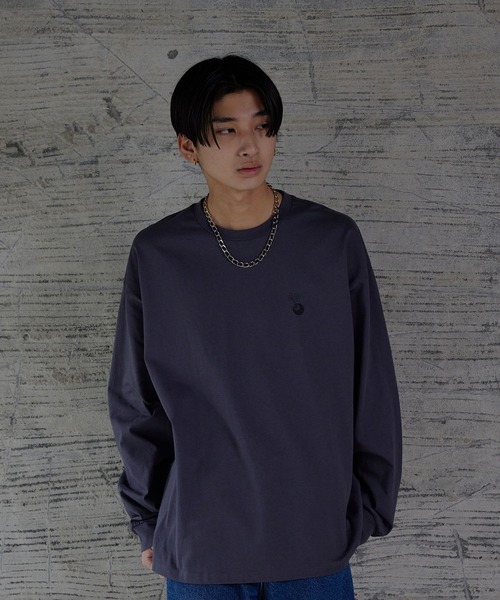 iisy（イージー）の「iisy / 8ボールフラワーロンT（Tシャツ/カットソー・メンズ・チャコールグレー/ホワイト・S/M/L）」の5枚目の写真