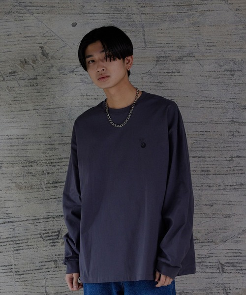 iisy（イージー）の「iisy / 8ボールフラワーロンT（Tシャツ/カットソー・メンズ・チャコールグレー/ホワイト・S/M/L）」の6枚目の写真