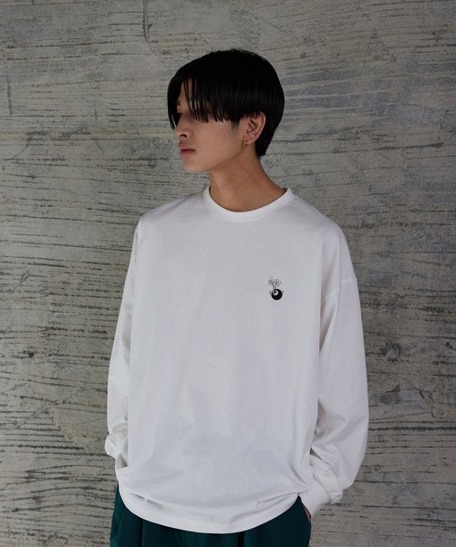 iisy（イージー）の「iisy / 8ボールフラワーロンT（Tシャツ/カットソー・メンズ・チャコールグレー/ホワイト・S/M/L）」の8枚目の写真