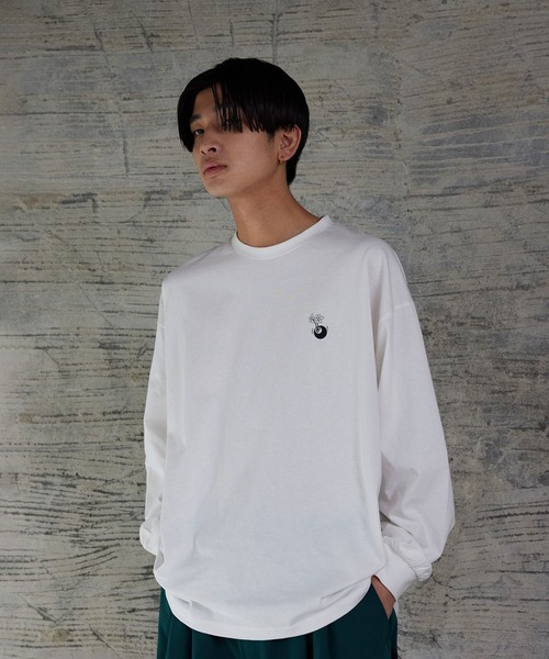 iisy（イージー）の「iisy / 8ボールフラワーロンT（Tシャツ/カットソー・メンズ・チャコールグレー/ホワイト・S/M/L）」の9枚目の写真