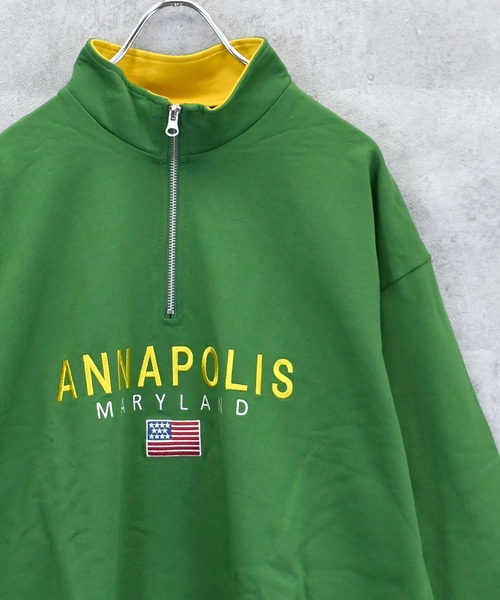 セール】ミニ裏毛 ハーフZIPスウェット(ANNAPOLIS) レディース メンズ