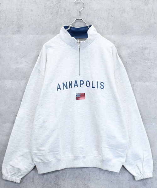 Ritzy(リッツィー)の「ミニ裏毛 ハーフZIPスウェット(ANNAPOLIS) レディース メンズ(スウェット・メンズ・グリーン/アッシュ/ブラック・X-LARGE/LARGE/MEDIUM)」の8枚目の写真