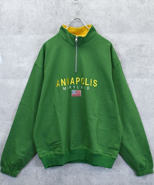 Ritzy(リッツィー)の「ミニ裏毛 ハーフZIPスウェット(ANNAPOLIS) レディース メンズ(スウェット・メンズ・グリーン/アッシュ/ブラック・X-LARGE/LARGE/MEDIUM)」の9枚目の写真