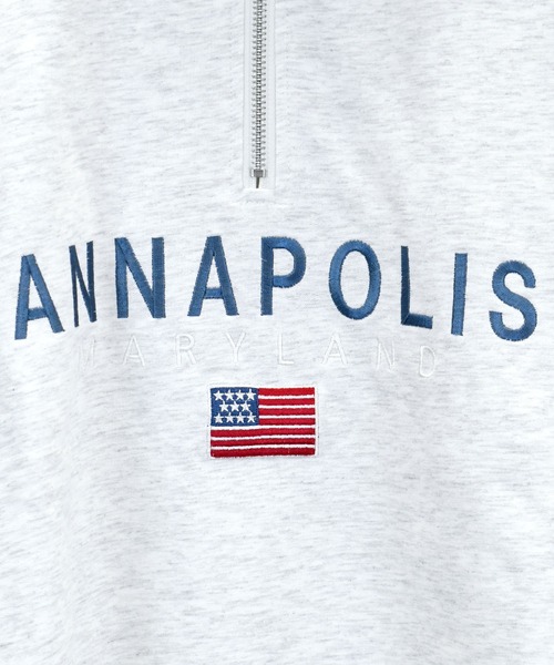 Ritzy(リッツィー)の「ミニ裏毛 ハーフZIPスウェット(ANNAPOLIS) レディース メンズ(スウェット・メンズ・グリーン/アッシュ/ブラック・X-LARGE/LARGE/MEDIUM)」の10枚目の写真