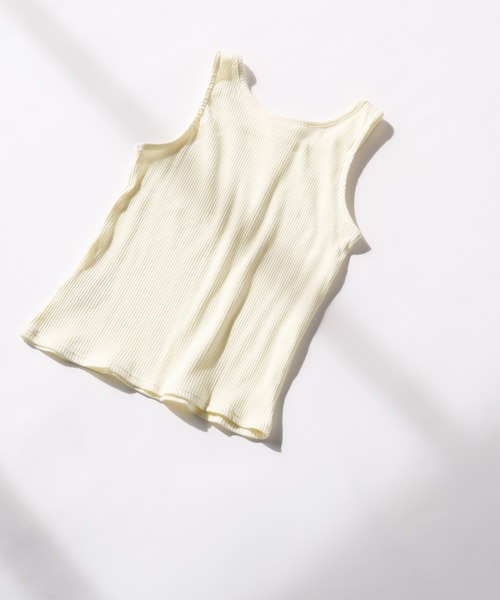 un dix cors(アンディコール)の「前後2WAYリブタンク(タンクトップ・レディース・ブラック/オフホワイト・FREE)」の3枚目の写真