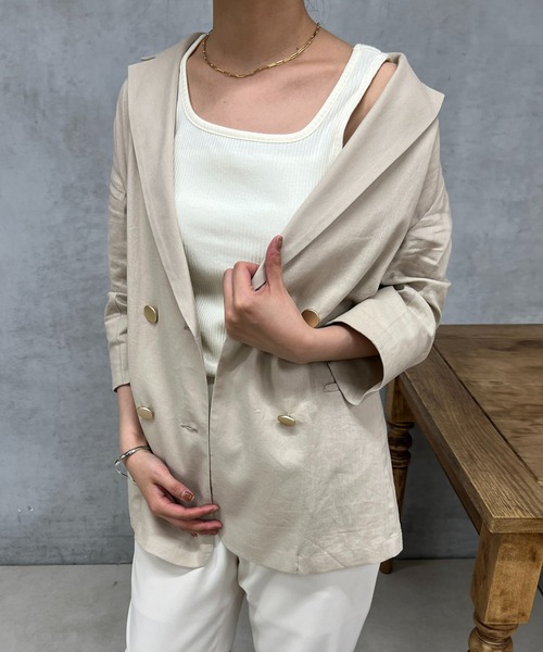 un dix cors(アンディコール)の「前後2WAYリブタンク(タンクトップ・レディース・ブラック/オフホワイト・FREE)」の10枚目の写真