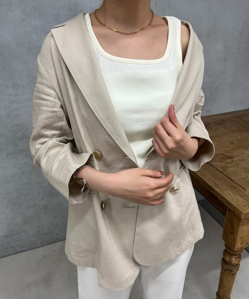 un dix cors(アンディコール)の「前後2WAYリブタンク(タンクトップ・レディース・ブラック/オフホワイト・FREE)」の11枚目の写真