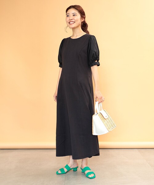 Ray BEAMS（レイビームス）の「Ray BEAMS / カットアウト パフスリーブ ワンピース（ワンピース・レディース・ブラック/ブラウン系その他3・ONE SIZE）」の3枚目の写真