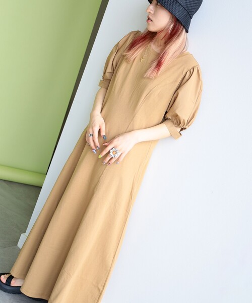 Ray BEAMS（レイビームス）の「Ray BEAMS / カットアウト パフスリーブ ワンピース（ワンピース・レディース・ブラック/ブラウン系その他3・ONE SIZE）」の21枚目の写真