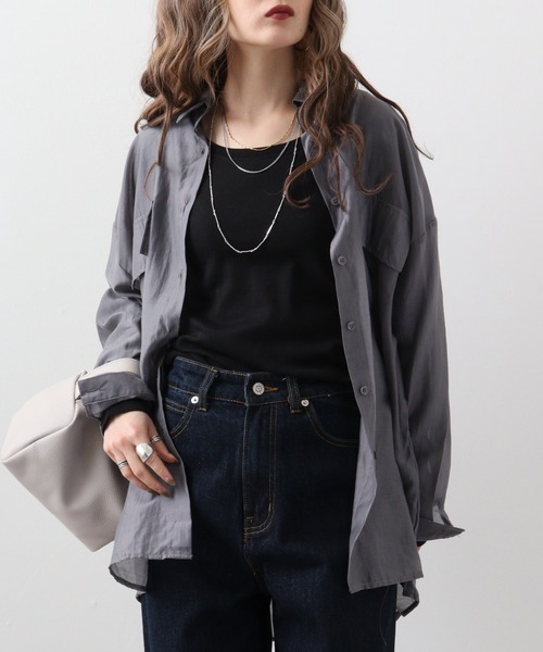 atONE(アットワン)の「atONE コットンフライス長袖Tシャツ(Tシャツ/カットソー・レディース・ベージュ系その他/カーキ/ブラック/グレイッシュブルー/杢グレー/ホワイト/チェリーレッド/ネイビー/グレイッシュベージュ・LL/3L/4L/M/L)」の3枚目の写真