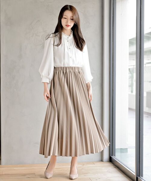 rps（アールピーエス）の「ボリューム袖フリルネックブラウス（シャツ/ブラウス・レディース・ラベンダー/ネイビー/オフホワイト/ライトグレー/ブラック/ボルドー・フリー）」の8枚目の写真