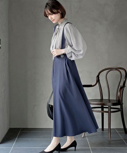 rps（アールピーエス）の「ボリューム袖フリルネックブラウス（シャツ/ブラウス・レディース・ラベンダー/ネイビー/オフホワイト/ライトグレー/ブラック/ボルドー・フリー）」の16枚目の写真