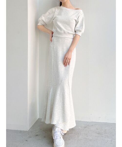 RESEXXY（リゼクシー）の「アシンメトリーマーメイドスカート【セットアップ着用可能】（スカート・レディース・ブラック/ホワイト/グレー・FREE）」の3枚目の写真