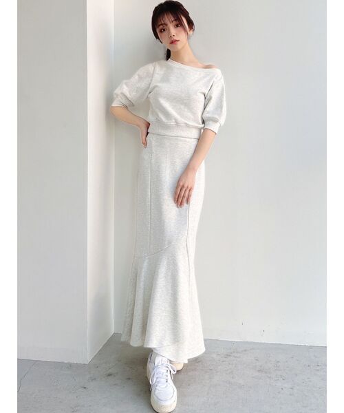 RESEXXY（リゼクシー）の「アシンメトリーマーメイドスカート【セットアップ着用可能】（スカート・レディース・ブラック/ホワイト/グレー・FREE）」の4枚目の写真