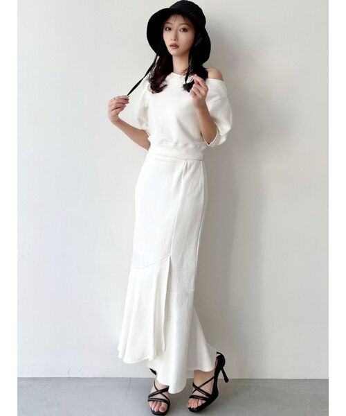 RESEXXY（リゼクシー）の「アシンメトリーマーメイドスカート【セットアップ着用可能】（スカート・レディース・ブラック/ホワイト/グレー・FREE）」の12枚目の写真