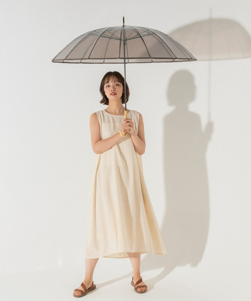 Wpc.（ダブリュピーシー）の「Wpc./ダブリュピーシー 雨傘 ビニール傘 16K プラスティックパイピング PT-053-001（長傘・レディース・ブラウン/ホワイト/ブルー・60cm）」の5枚目の写真
