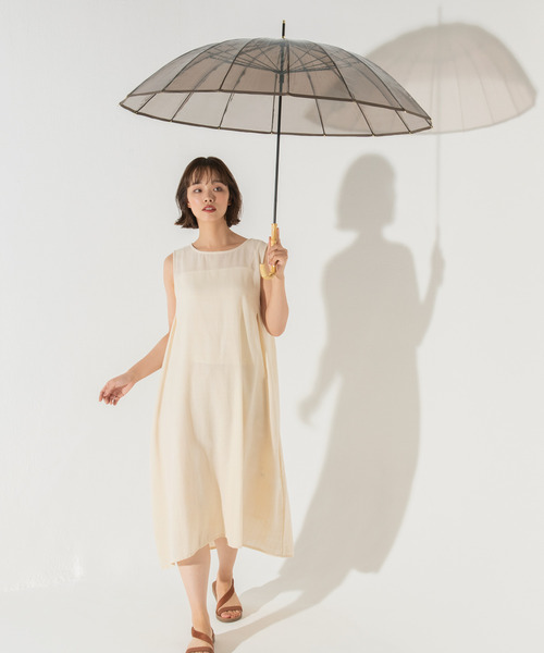 Wpc.（ダブリュピーシー）の「Wpc./ダブリュピーシー 雨傘 ビニール傘 16K プラスティックパイピング PT-053-001（長傘・レディース・ブラウン/ホワイト/ブルー・60cm）」の6枚目の写真