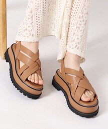 グルカテイストトラックソール厚底サンダル