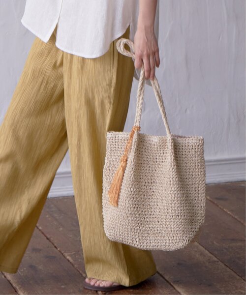 LBC（エルビーシー）の「タッセルペーパートート（かごバッグ・レディース・グレー/ベージュ/グリーン系その他/ブルー・FREE）」の15枚目の写真