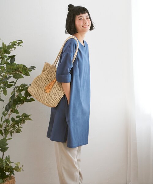 LBC（エルビーシー）の「タッセルペーパートート（かごバッグ・レディース・グレー/ベージュ/グリーン系その他/ブルー・FREE）」の18枚目の写真