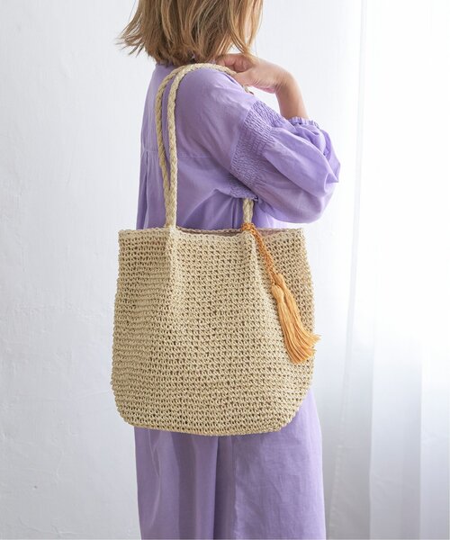 LBC（エルビーシー）の「タッセルペーパートート（かごバッグ・レディース・グレー/ベージュ/グリーン系その他/ブルー・FREE）」の19枚目の写真