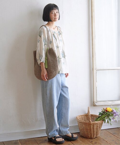 LBC（エルビーシー）の「タッセルペーパートート（かごバッグ・レディース・グレー/ベージュ/グリーン系その他/ブルー・FREE）」の21枚目の写真