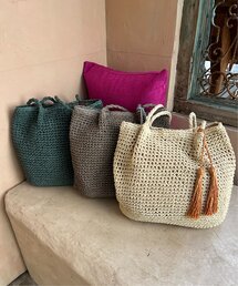 LBC | タッセルペーパートート(かごバッグ)