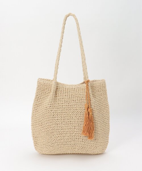 LBC（エルビーシー）の「タッセルペーパートート（かごバッグ・レディース・グレー/ベージュ/グリーン系その他/ブルー・FREE）」の9枚目の写真